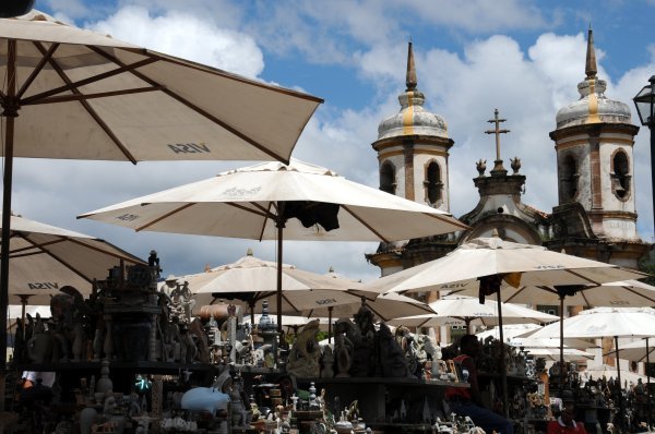 Ouro Preto - umbrellas and churches
