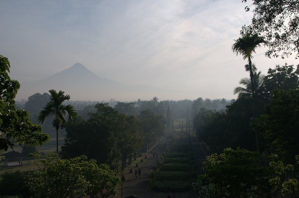 Merapi Volcano seen from Borobudur