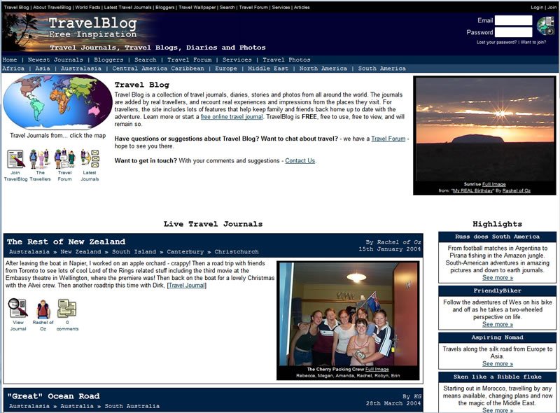 Travel Blog 2004