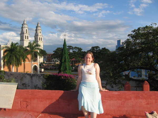 On the city walls with the Zocalo in the background