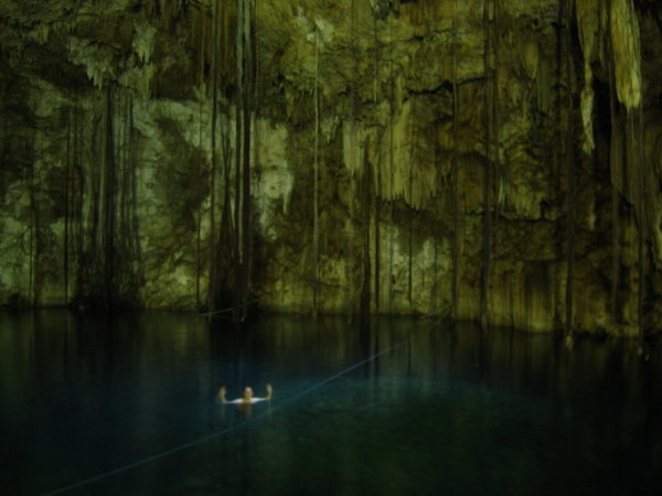 Swimming in Dzitnup Cenote