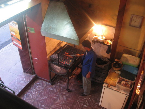My chorizo being cooked