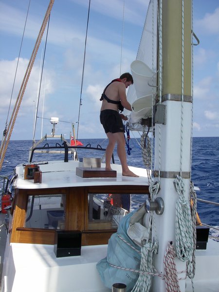 Sam getting a sail in.