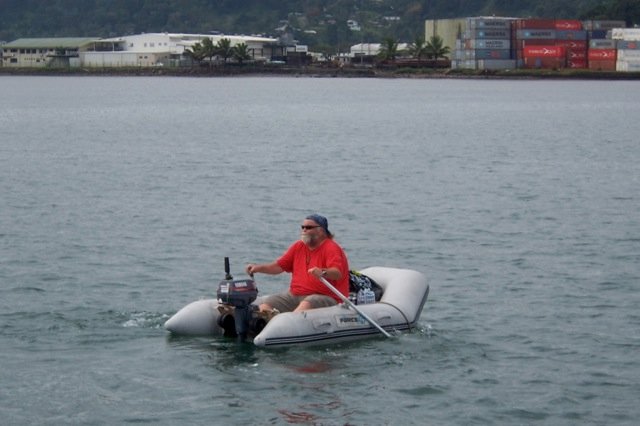 Dougie rowing, Suva Harbour