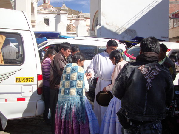 Blessing of vehicles by local prist