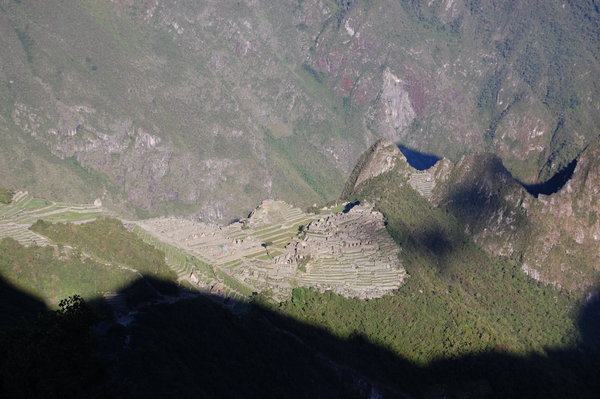 Our first spotting of Machu Picchu from up above