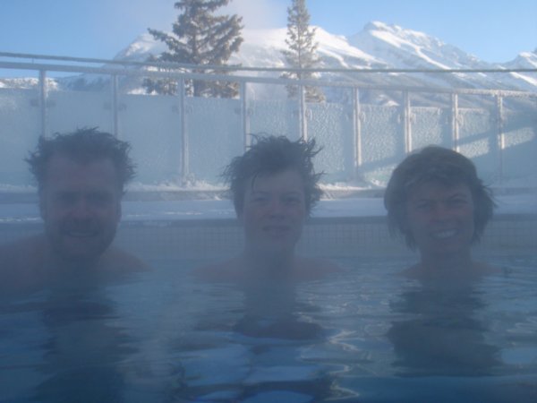 In the hot spring at Sulphur Mountain