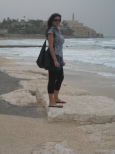 mich with yafo in the background