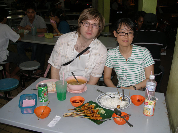 Eating at a food court in Kajang