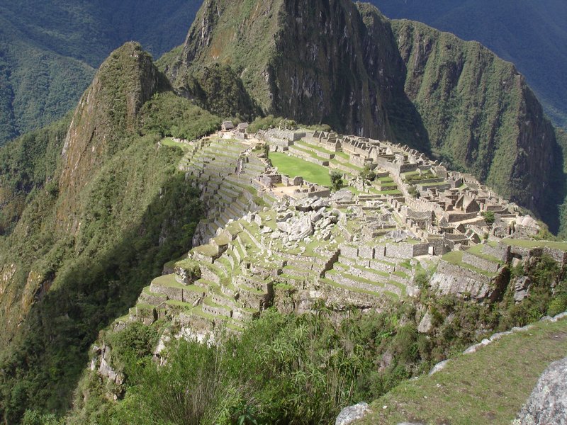 View of Machu Picchu from walk to Inca Bridge