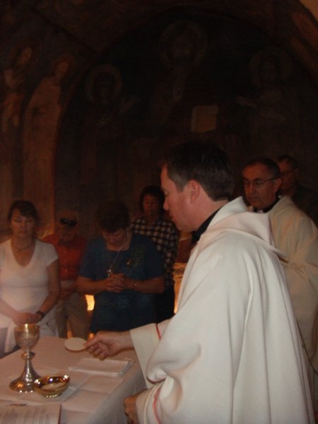 Fr. Kevin Celibrating Mass in St. Helen's Chapel