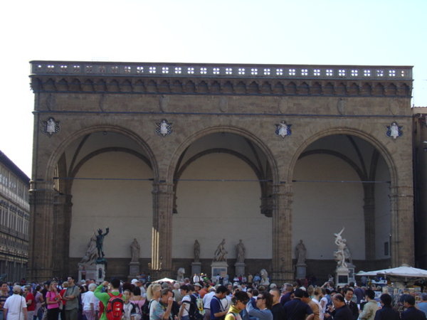 Loggia dei Lanzi - the Uffizi Museum is just to the left