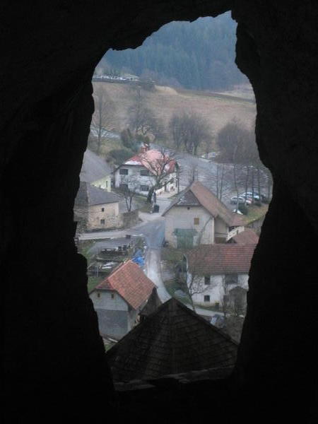 View from the caves above Predjama Castle