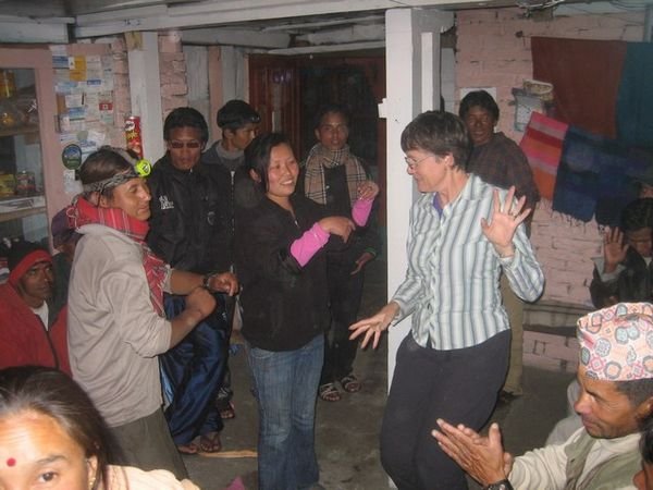 Mum dancing in Gandruk