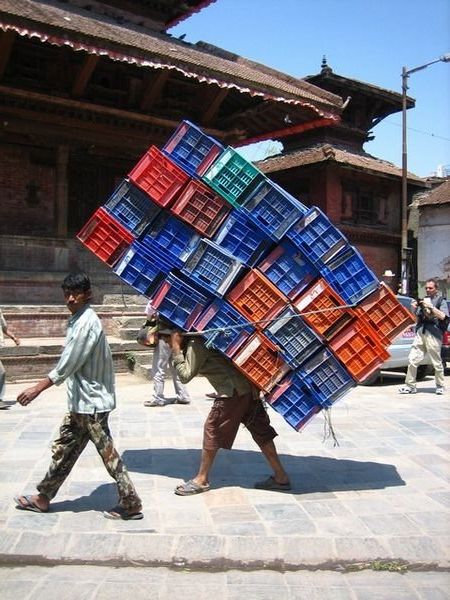 Man carrying a usual load in Durbar Square...  :P