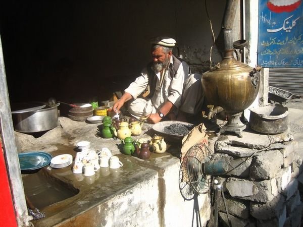 Our chai stop every morning in Chitral