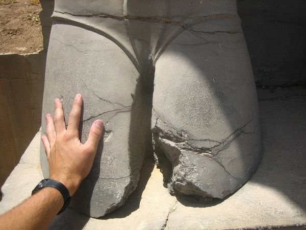 Showing the size of the Assyrian Bull-like figures