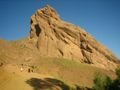 Gazor Khan Castle sits atop this massive rock mountain.