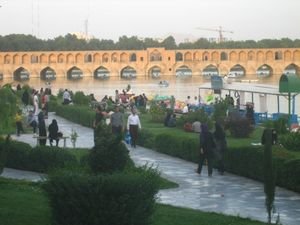 Park beside the river in Esfahan