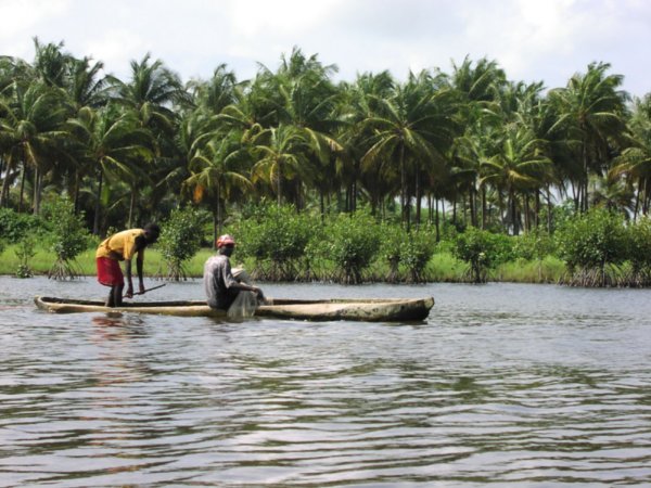 Fishermen in the lagune (cotonou)