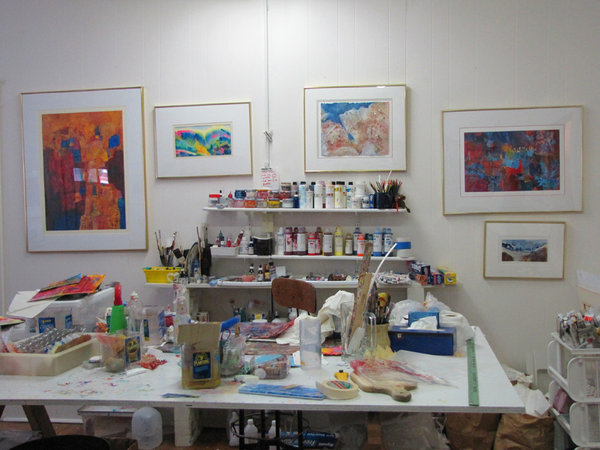 Workroom at Phyllis' studio