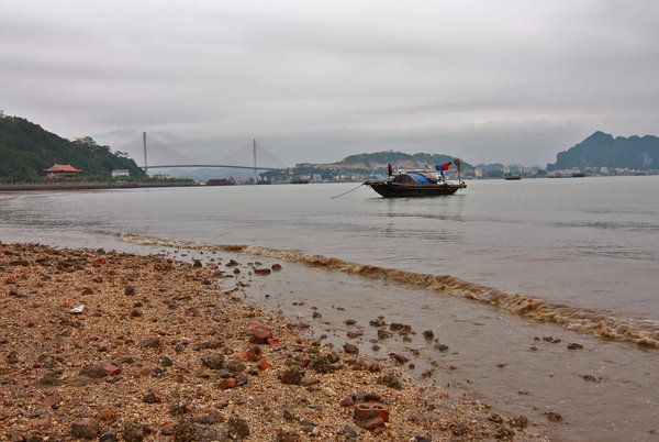 Ha Long City harbour and bridge