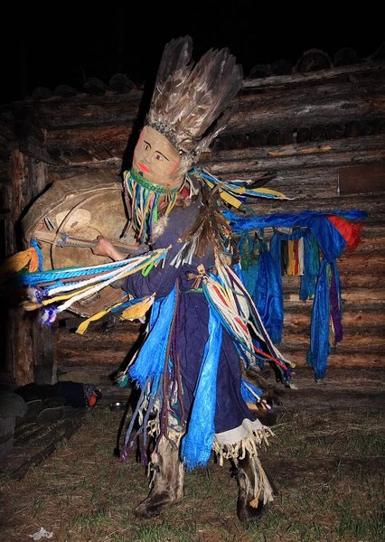 The shaman performing