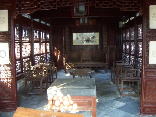 Interior of Pavilion at Yu Yuan Gardens