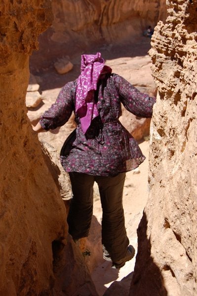 Sarah Climbing - Wadi Rum