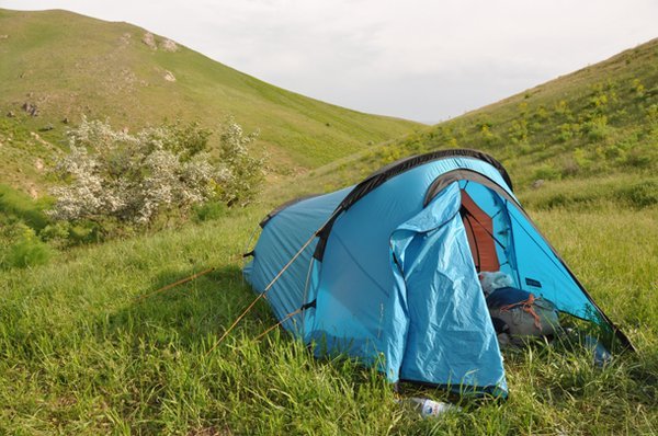 Our Tent (before it broke!) - Karatau Mountains