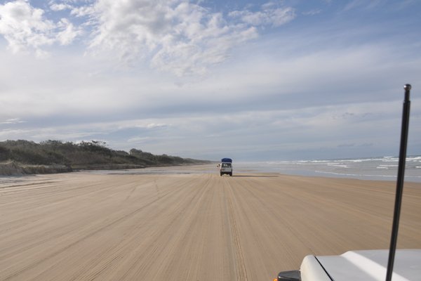 Driving Down the Beach - Fraser Island