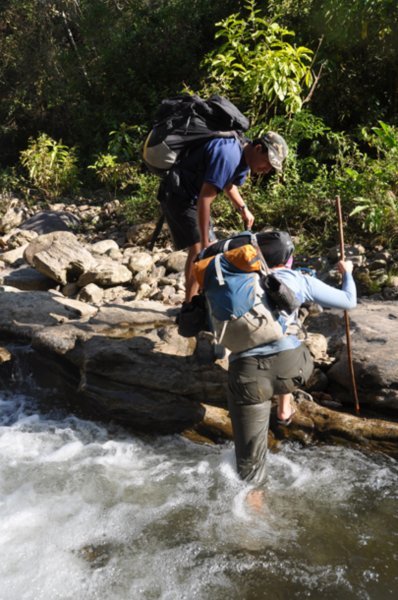 Sarah Crossing the River - Amboro National Park