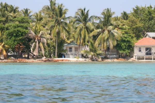 Tobacco Caye from the boat