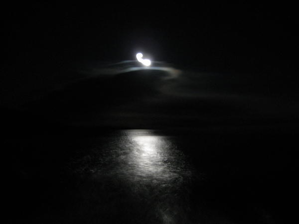 Full moon over Lake Baikal