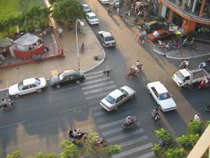 Traffic crossing in Phnom Penh