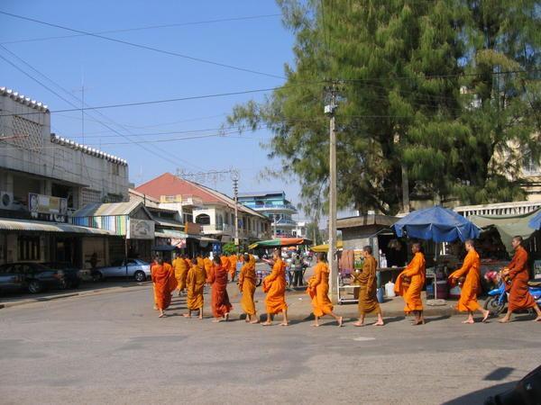Monks on parade in Battambang