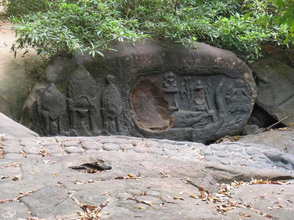 Vishnu carvings at Kbal Spean