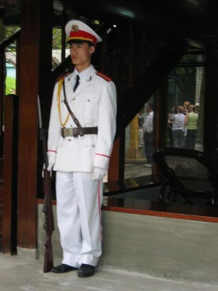 Soldier guard at Ho Chi Minh mausoleum