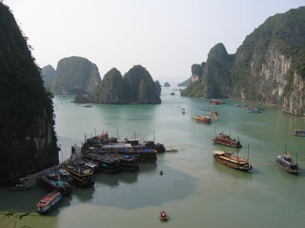 View from hilltop in Halong Bay