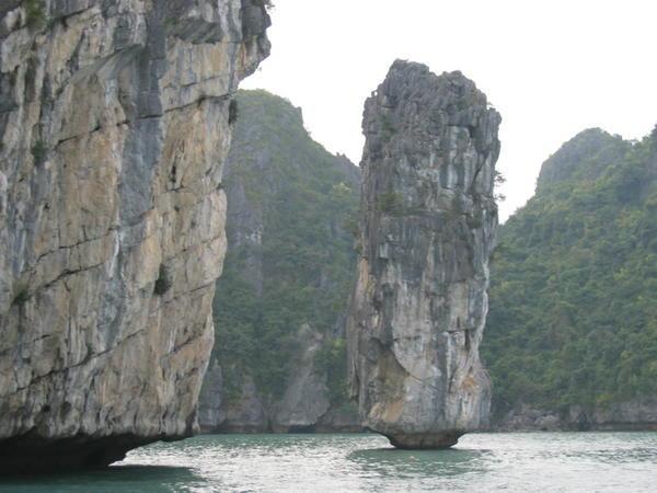 Limestone formations in Halong Bay