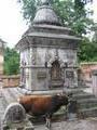 Cow in front of temple