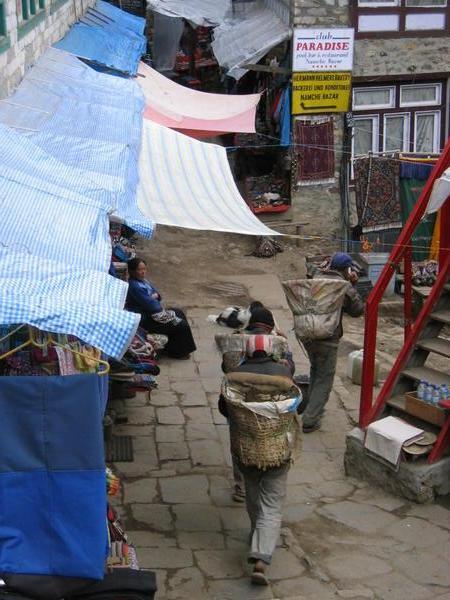 Hustle and bustle of Namche streets