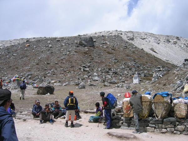 Porters and guides taking a break