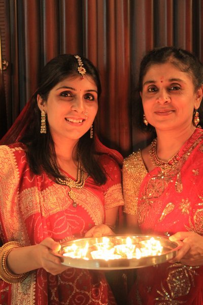 Lighting the Diwali Lamps