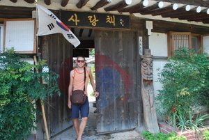 Outside our traditional Gyeonju guesthouse