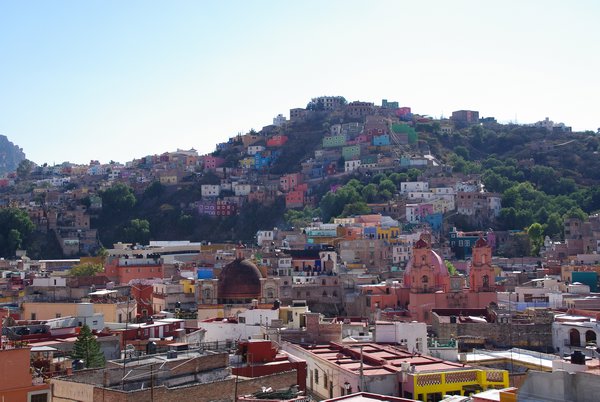 Vue de Guanajuato depuis la terrasse de la casa Bertha