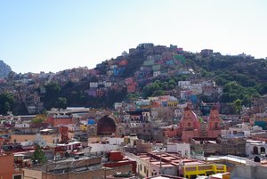 Vue de Guanajuato depuis la terrasse de la casa Bertha