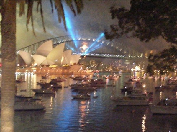 Fireworks over the bridge'