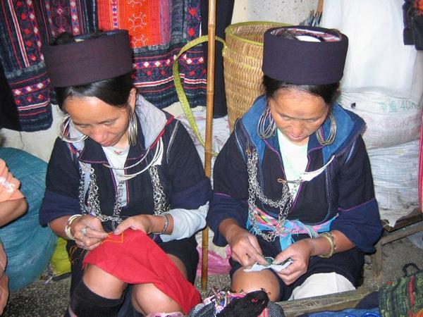 Hmong Ladies Sewing