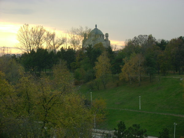 Church on hill in Tineretului Park